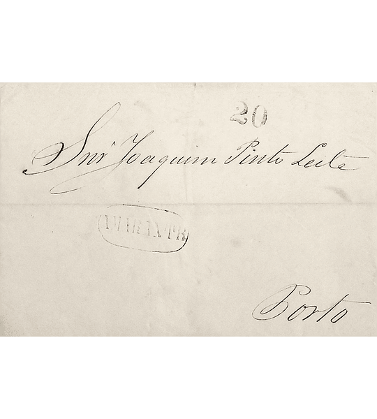 1851 Portugal Carta Pré-Filatélica AMT 4 «AMARANTE» Azul