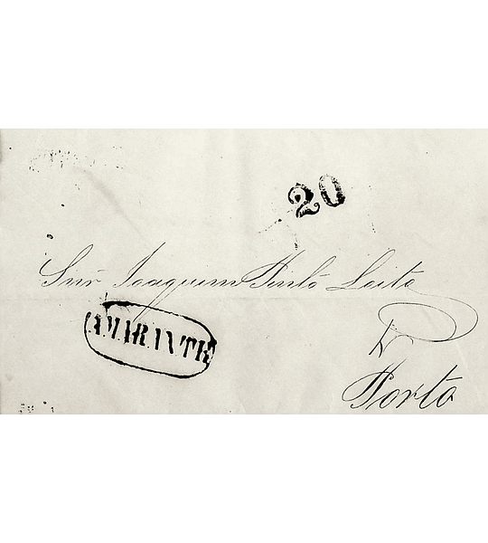 1843 Portugal Carta Pré-Filatélica AMT 4 «AMARANTE» Azul