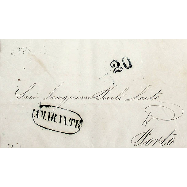 1843 Portugal Carta Pré-Filatélica AMT 4 «AMARANTE» Azul