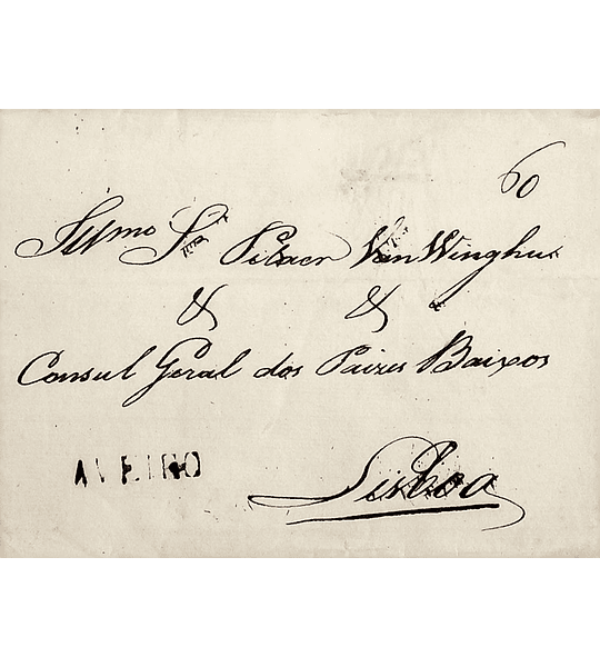 1824 Portugal Carta Pré-filatélica AVR 4 «AVEIRO» Sépia