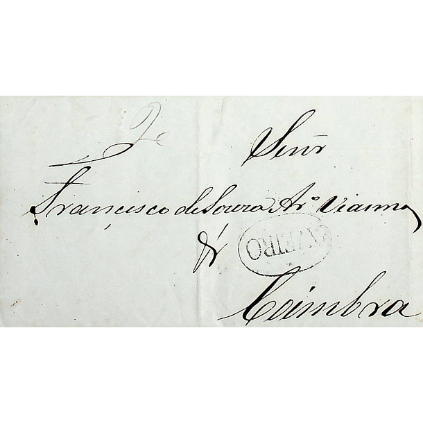 1852 Portugal Carta Pré-Filatélica AVR 5 «AVEIRO» Preto
