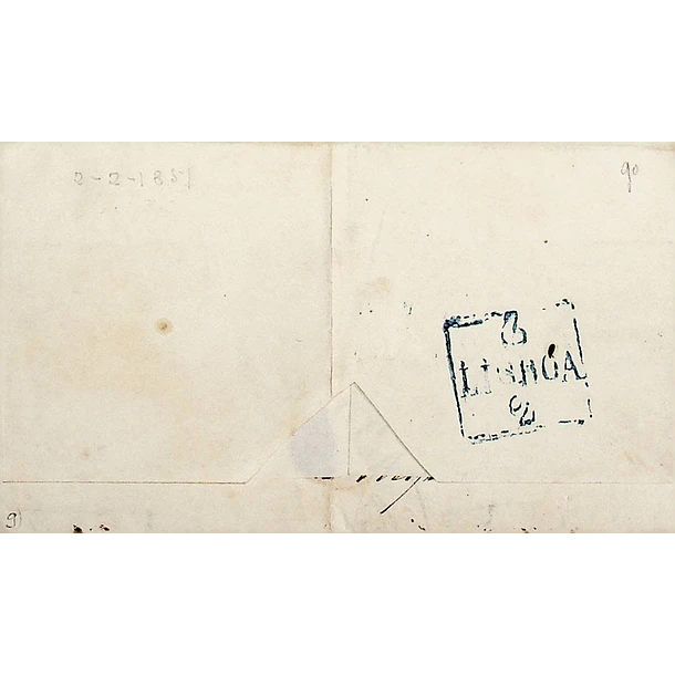 1851 Portugal Capa de Carta Pré-Filatélica AZB 1 «AZAMBUJA» Verde