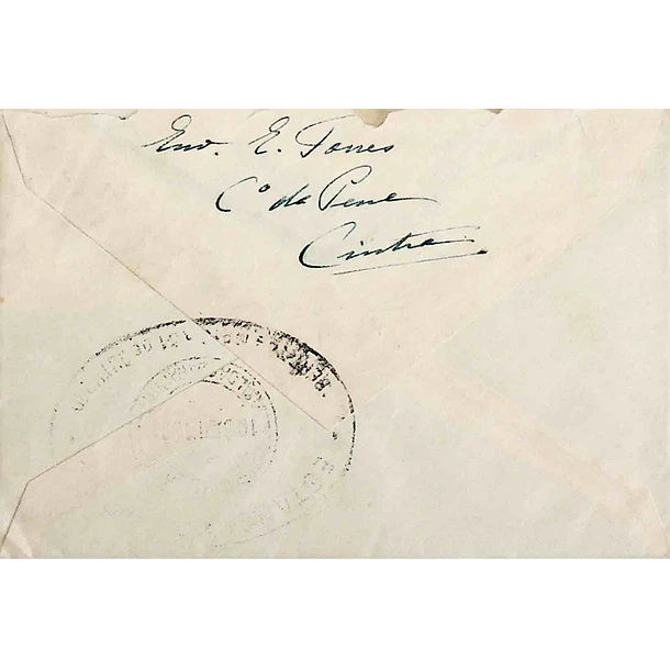 1932 Portugal Carta enviada de Sintra para as Caldas da Rainha. Marca «ESTÂNCIA TERMAL» de chegada, no verso