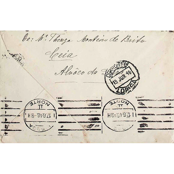 1946. Portugal. Carta enviada de Alvôco da Serra (Seia) para Lisboa
