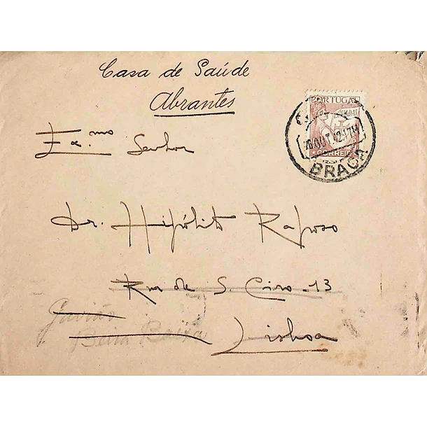 1942 Carta enviada de Braga para Lisboa e reencaminhada para o Gavião e Abrantes