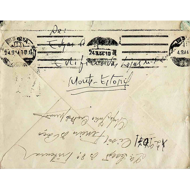 1944. Portugal. Carta enviada do Estoril para Lisboa