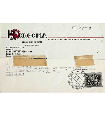 1972. Portugal. Cartão Postal Comercial enviado de Campo de Besteiros para Lisboa