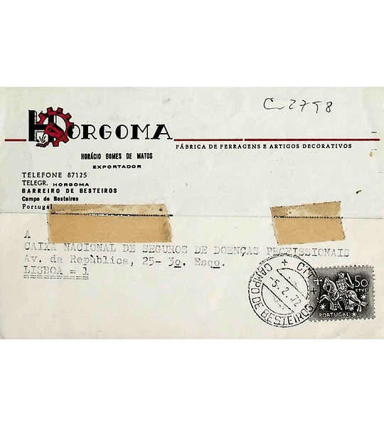 1972. Portugal. Cartão Postal Comercial enviado de Campo de Besteiros para Lisboa