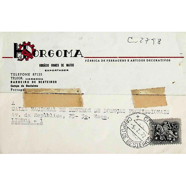 1972. Portugal. Cartão Postal Comercial enviado de Campo de Besteiros para Lisboa