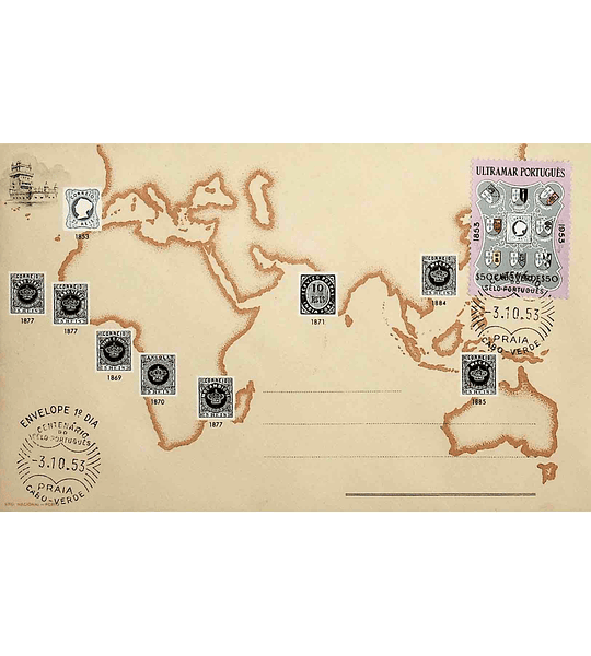 1953 Cabo Verde FDC Centenário do Selo Postal Português