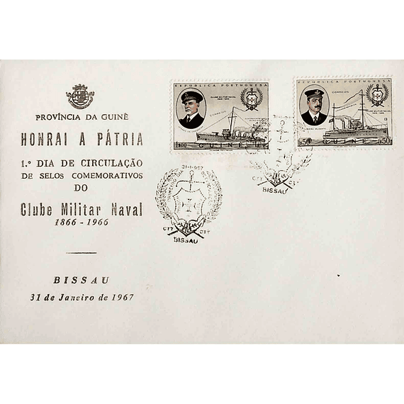 1967 Guiné Portuguesa FDC Centenário do Clube Militar Naval