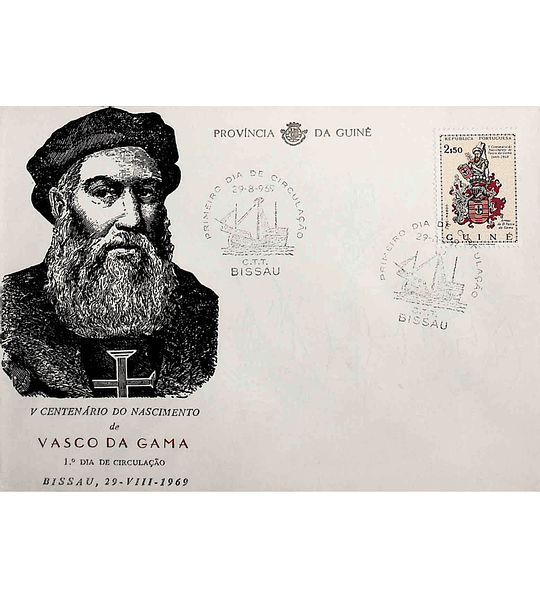 1969 Guiné Portuguesa FDC 5º Centenário do Nascimento de Vasco da Gama