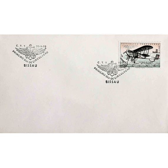 1972 Guiné Portuguesa FDC Cinquentenário da 1º Viagem Aérea Lisboa- Rio de Janeiro