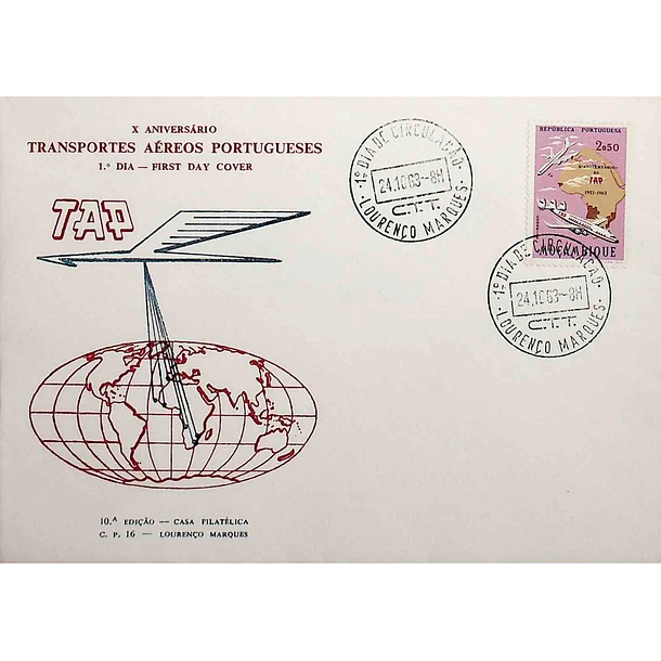 1963 FDC 10º Aniversário da TAP