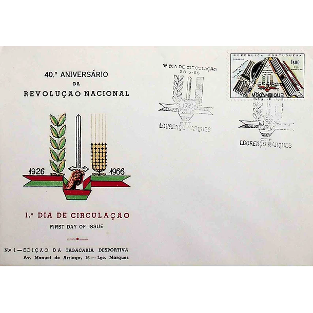 1966 FDC 40º Aniversário da Revolução Nacional