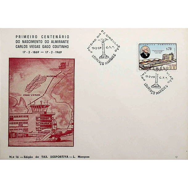 1969 FDC Centenário do Nascimento de Gago Coutinho