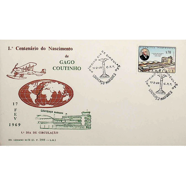 1969 FDC Centenário do Nascimento de Gago Coutinho