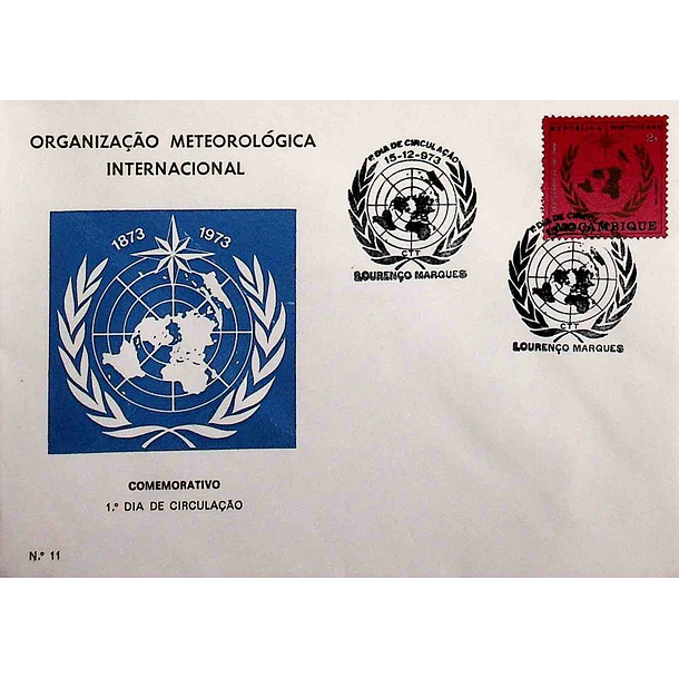 1973 FDC Centenário da OMI-OMM (Organização Meteorológica Mundial)