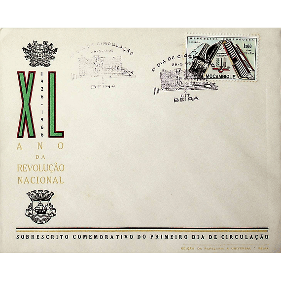 1966 Moçambique FDC 40º Aniversário da Revolução Nacional