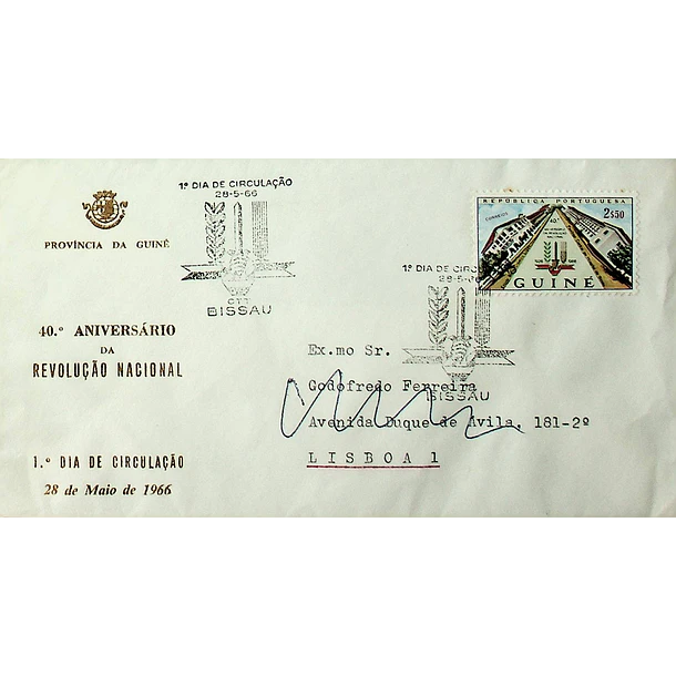 1966 FDC 40º Aniversário da Revolução Nacional