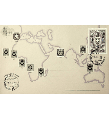 1953 Timor Português FDC Centenário do Selo Postal Português