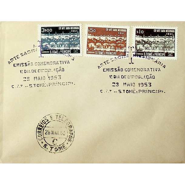 1953 FDC Exposição de Arte Sacra Missionária
