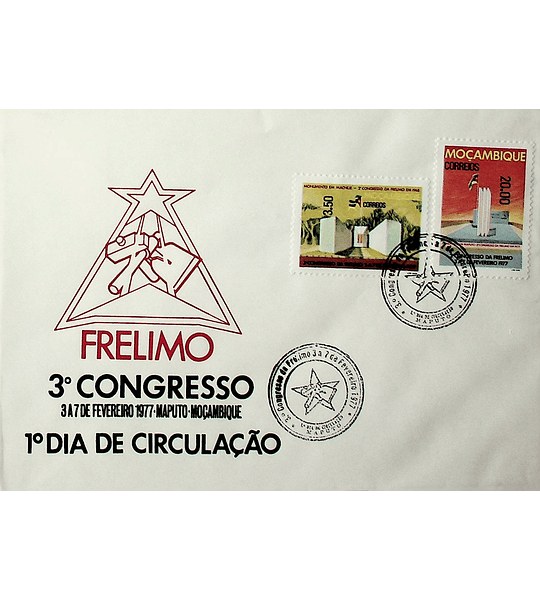 1977 Moçambique FDC 3º Congresso da Frelimo