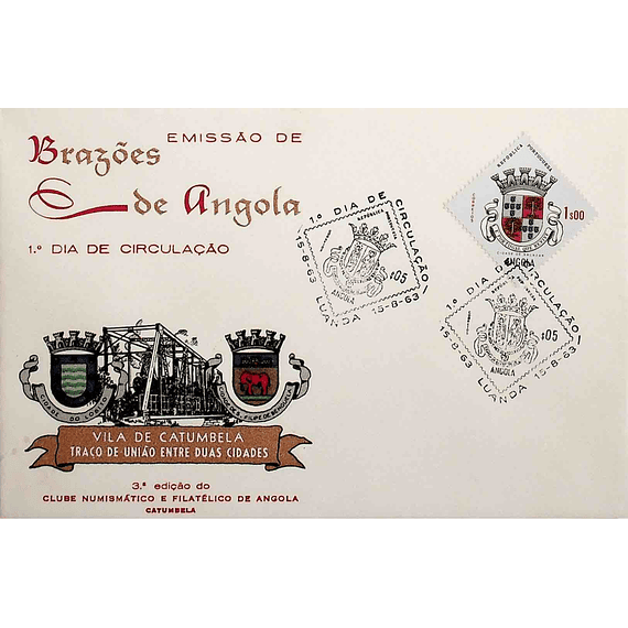 1963 Angola FDC Escudos de Armas de Angola (1ª Emissão)