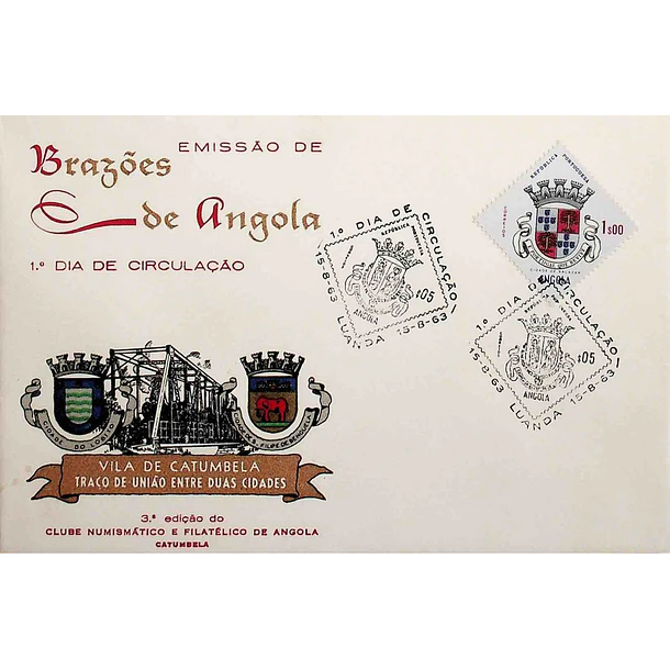 1963 FDC Escudos de Armas de Angola (1ª Emissão)