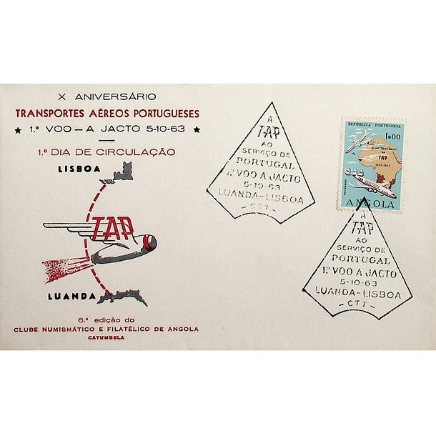 1963 FDC 10º Aniversário da TAP