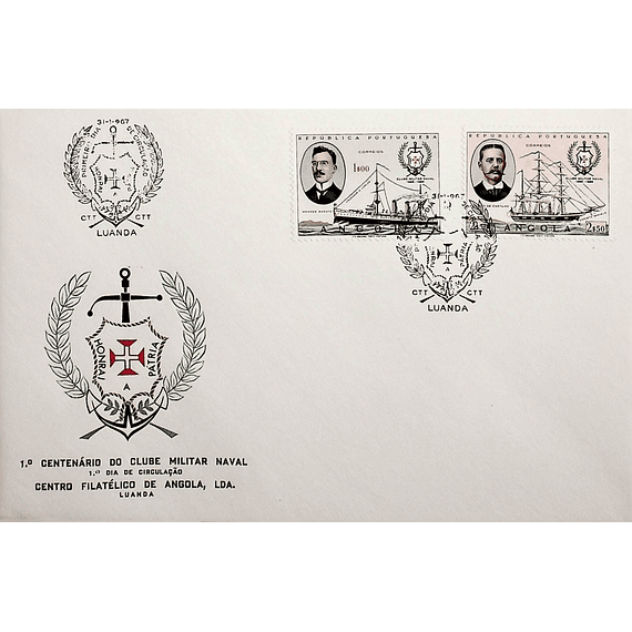 1967 Angola FDC Centenário do Clube Militar Naval