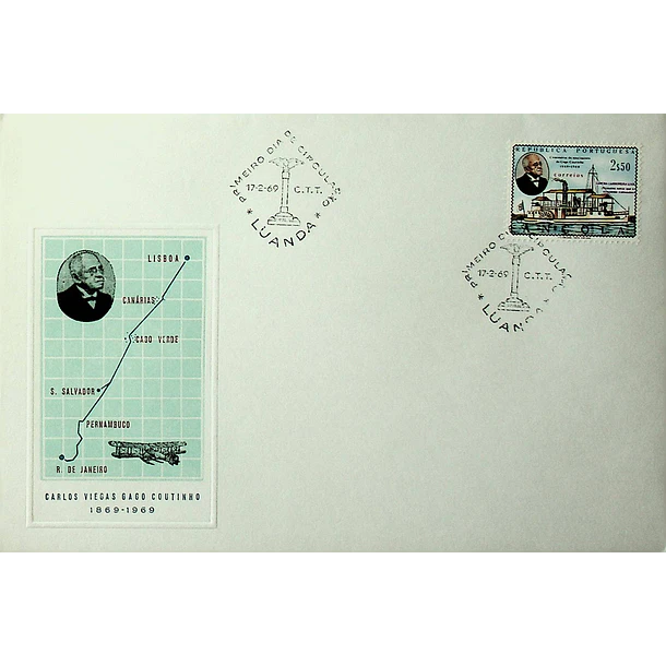 1969 FDC Centenário do Nascimento de Gago Coutinho