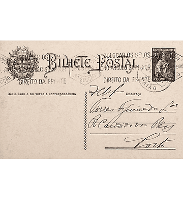 1931 Inteiro Postal tipo «Ceres» 25 r. preto enviado de Paião (Figueira da Foz) para o Porto