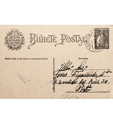 1926 Inteiro Postal tipo «Ceres» 25 r. preto enviado de Estarreja para o Porto