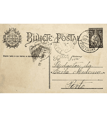 1926 Inteiro Postal tipo «Ceres» 25 r. preto enviado de Samão (Cabeceiras de Basto) para o Porto