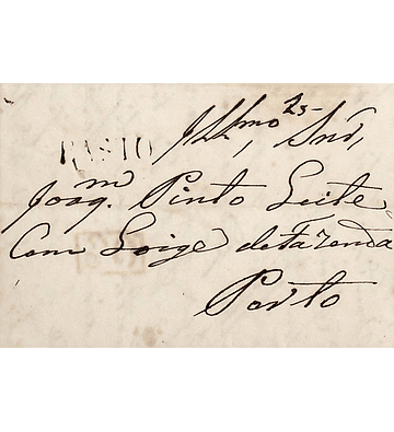 1847 Portugal Carta Pré-Filatélica Celorico de Basto CBT 1 «BASTO» Sépia