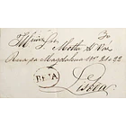 1845 Portugal Carta Pré-Filatélica BJA 3 «BEJA» Sépia 1