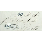 1846 Portugal Carta Pré-Filatélica BGC 3 «BRAGANÇA» Azul 1