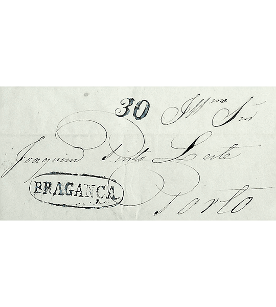 1846 Portugal Carta Pré-Filatélica BGC 3 «BRAGANÇA» Azul