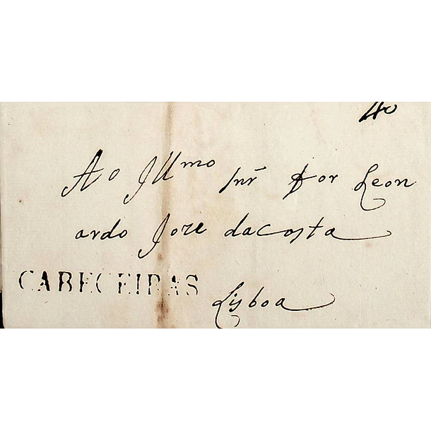 1824 Portugal Carta Pré-Filatélica Cabeceiras de Basto CBC 1 «CABECEIRAS» Sépia