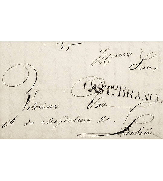 1841 Portugal Carta Pré-Filatélica Castelo Branco CTB 1 «CASTº BRANCO» Azul