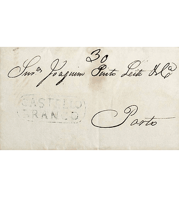 1835 Portugal Carta Pré-Filatélica Castelo Branco CTB 3 «CASTº BRANCO» Azul