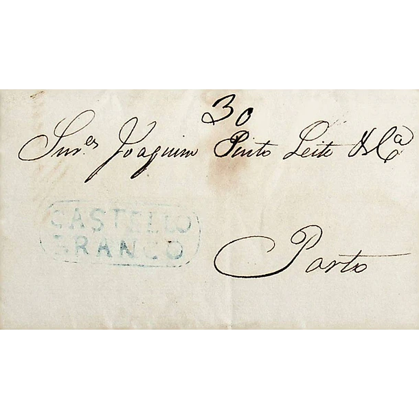 1835 Portugal Carta Pré-Filatélica Castelo Branco CTB 3 «CASTº BRANCO» Azul