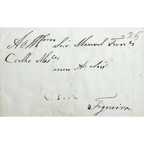 1842 Portugal Carta Pré-Filatélica Seia SEI 2 «CEA.» Sépia
