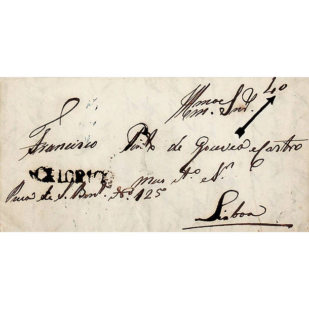 1845 Portugal Carta Pré-Filatélica Celorico da Beira CLB 2 «CELORICO» Sépia