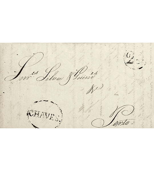 1836 Portugal Carta Pré-Filatélica CHV 3 «CHAVES» Azul
