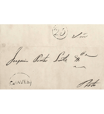 1842 Portugal Carta Pré-Filatélica CHV 4 «CHAVES» Azul