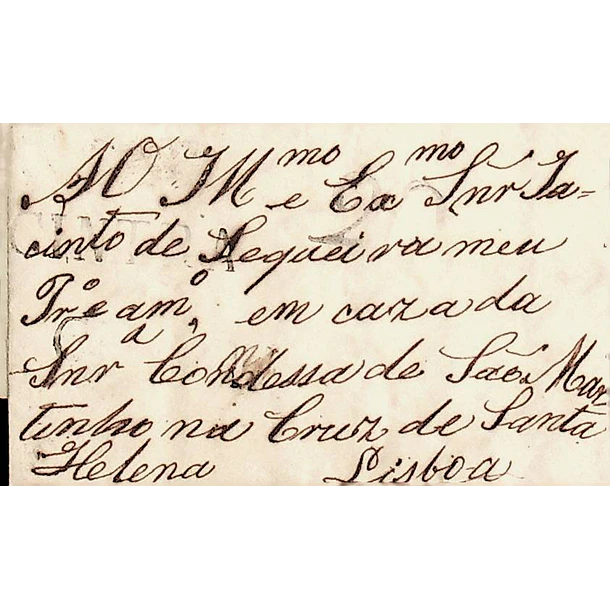 1836 Portugal Carta Pré-Filatélica Sintra SNT 1 «CINTRA» Preto