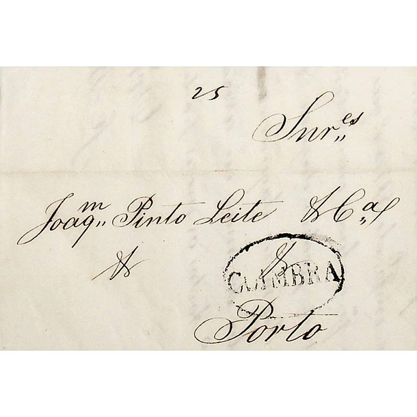 1841 Portugal Carta Pré-Filatélica CBR 10 «COIMBRA» Preto