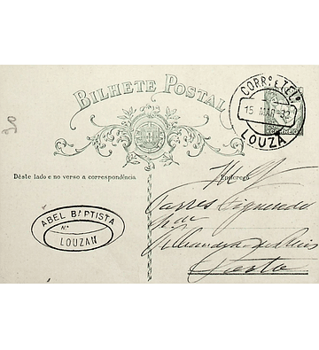 1932 Inteiro Postal tipo «Lusíadas» 25 r. verde enviado da Lousã para o Porto